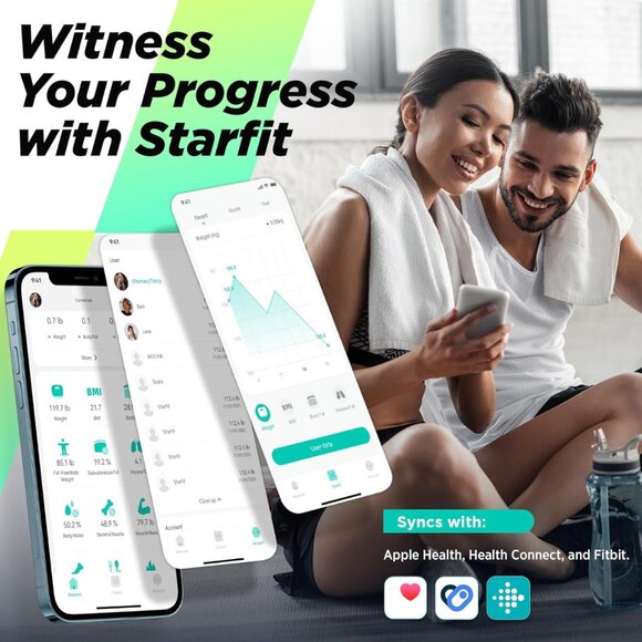 Smart Scale for Body Weight and Fat Percentage, High Accuracy Digital Bathroom S - Picture 5 of 6